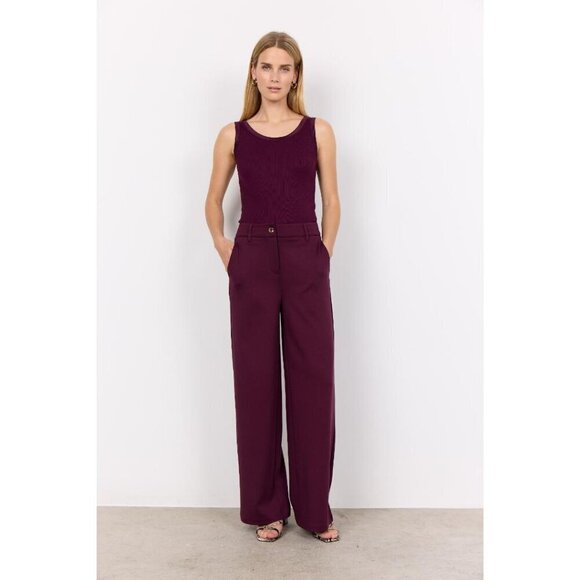 NWT SOYA CONCEPT Banu 33 Burgundy Wine Soft Sweat Pants - Picture 1 of 5